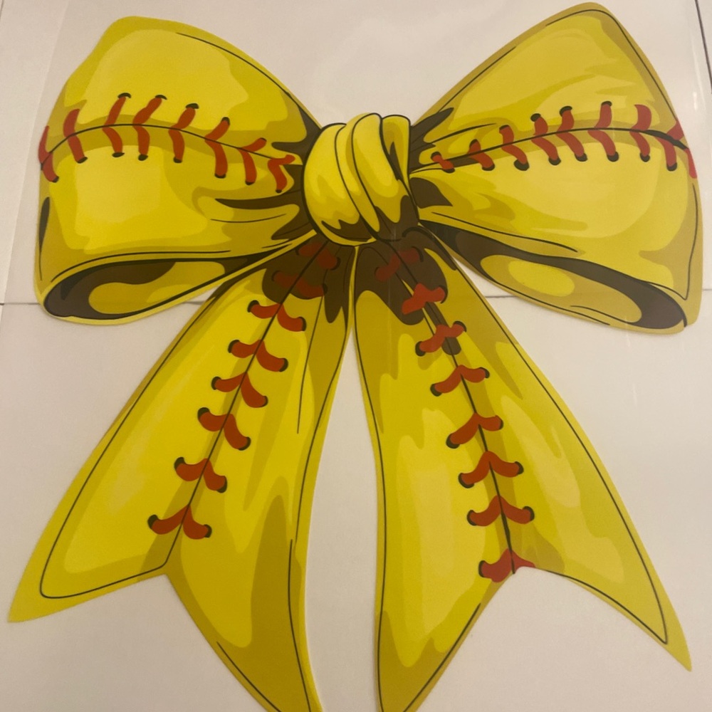 Yellow Softball Bow Graphic Tee